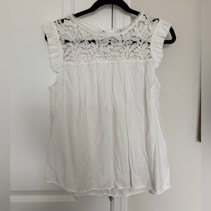 Iris White Lace Detail Sleeveless Top